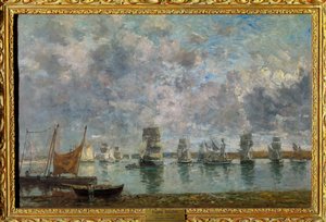 Segelboote, Camaret-Boote in Camaret-sur-Mer (Finistère) Gemälde von Eugene Louis Boudin (1824-1898) 1872 Paris, Musée du Louvre von Eugene Louis Boudin