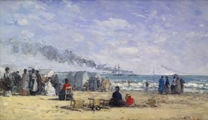 Der Strand von Trouville zur Badezeit, 1868