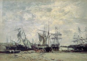 Der Hafen von Portieux, 1873 von Eugene Louis Boudin