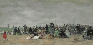 Strand von Trouville, 1874 von Eugene Louis Boudin