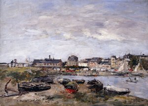 Trouville: Blick auf Deauville am Markttag von Eugene Louis Boudin