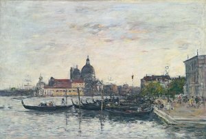 Venedig, die Mole am Eingang zum Canal Grande und die Salute, Abend, 1895