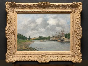Ansicht des Hafens von Saint-Valéry-sur-Somme von Eugene Louis Boudin