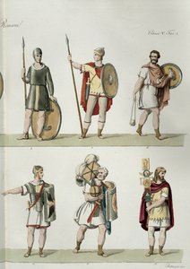 Römische Soldaten, (Detail) aus Tafel 2, Klasse 5 von Teil I der Geschichte der Nationen