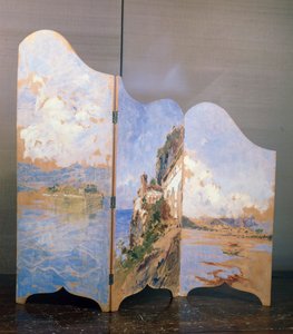 Drei Ansichten des Lago Maggiore: Isola Bella, Santa Caterina del Sasso, Isola dei Pescatori von Eugenio Gignous