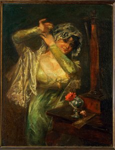 Die Maja mit der Rose von Eugenio Lucas Velazquez