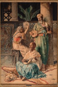 Drei orientalische Musikspieler von Eugenio Zampighi