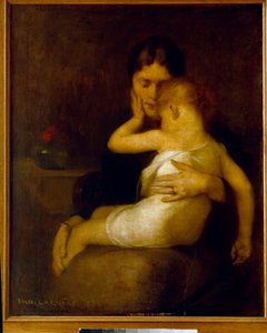 Das kranke Kind (Madame Eugene Carriere und Sohn Leon) von Eugène Carrière