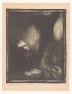 Porträt von Rodin mit einer Skulptur von Eugène Carrière