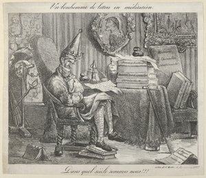 Ein literarischer Geselle beim Meditieren, 1821 von Eugène Delacroix