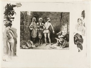 Fronte-boeuf und der Jude, aus Ivanhoe von Eugène Delacroix