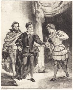 Hamlet und Guildenstern, Akt III, Szene II, 1834-1843 von Eugène Delacroix