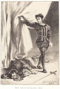 Hamlet und der Leichnam von Polonius (Akt III, Szene IV)