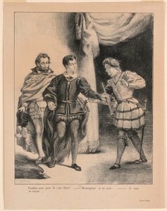Illustration für Hamlet: Hamlet und Guildenstern (III,2) von Eugène Delacroix