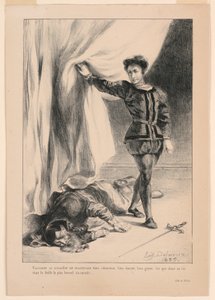 Illustration für Hamlet: Der Tod von Polonius (III,4)