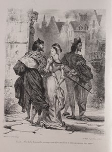 Illustrationen zu Faust: Faust versucht Margarete zu verführen