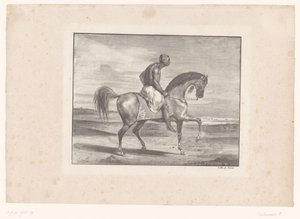 Mann zu Pferd in der Wüste von Eugène Delacroix
