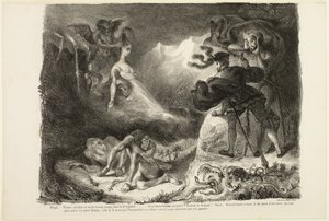 Marguerites Geist erscheint Faust, aus Faust von Eugène Delacroix