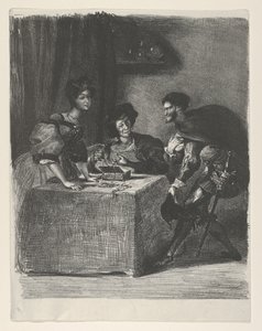 Mephistopheles stellt sich Martha vor Goethe, Faust von Eugène Delacroix
