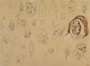 Studien von arabischen Köpfen und Figuren von Eugène Delacroix