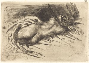 Studie einer Frau, von hinten gesehen von Eugène Delacroix