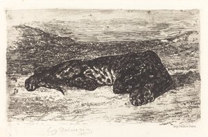 Schlafender Tiger in der Wüste, ca. 1830