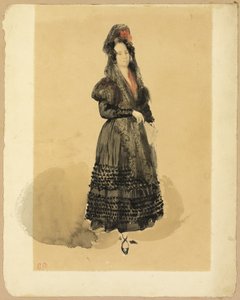 Junge spanische Dame im Manola-Kostüm