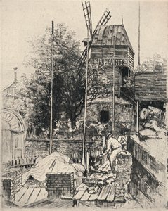 Le Moulin de la Galette, Montmartre von Eugène Delâtre