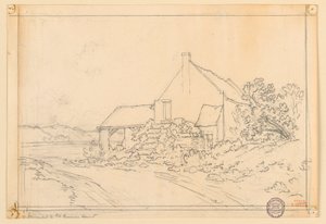 Haus eines Bauern an einem See von Eugène Edouard Soulès