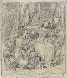 Dame und Kavalier von Eugène François Marie Joseph Devéria