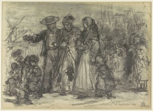 Heimkehr eines alten Soldaten nach der Schlacht bei Waterloo von Eugène François de Block