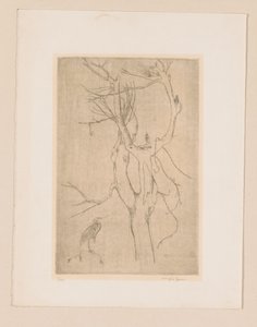 Baum und Reiher von Eugène Joors (signed by artist)