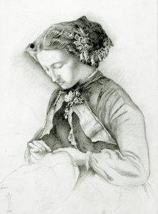 Porträt von Effie mit Fingerhüten im Haar (Der Fingerhut), 1853