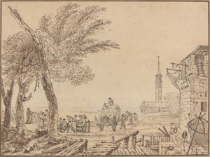 Ansicht eines Hafens von European 18th Century
