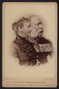 Porträt, Albert, König von Sachsen, und seine Frau, ehemals Prinzessin Carola von Schweden von European Photographer