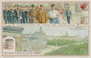 Eine Militärkapelle und Blick auf den Franzensring in Wien von European School