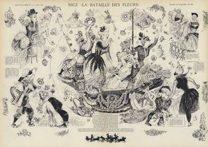 Jährliche Schlacht der Blumen, Nizza, Frankreich von European School