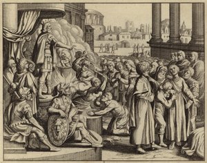 Antiochus und das Martyrium der Frau mit sieben Söhnen (Gravur) von European School