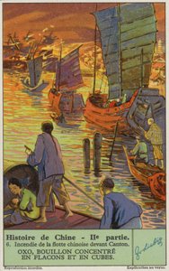 Verbrennung der chinesischen Flotte in Kanton von European School