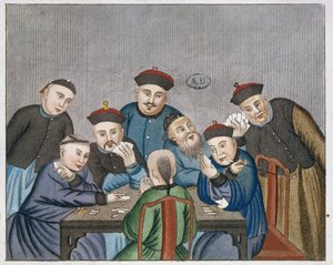 Kartenspieler in China, frühes 19. Jahrhundert