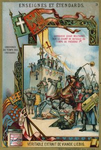 Carroccio auf einem Schlachtfeld zur Zeit von Friedrich I. Barbarossa, 12. Jahrhundert von European School
