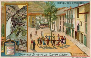 Cascade de Moles und Sardana-Tänzer in San Julia de Loria von European School