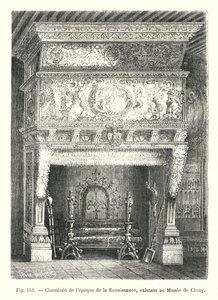 Renaissance-Kamin im Musée de Cluny (Stich) von European School