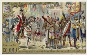 Christoph Kolumbus zieht triumphierend in Barcelona ein, 15. April 1493 von European School
