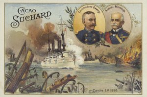 Commodore George Dewey und Admiral Patricio Montojo, Schlacht in der Bucht von Manila, Spanisch-Amerikanischer Krieg, 1. Mai 1898