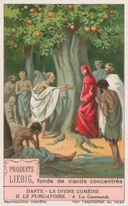 Dante, Die Göttliche Komödie, Liebig-Karte, frühes 20. Jahrhundert von European School