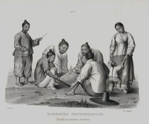 Familie koreanischer Fischer