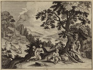 Gottes Bestrafung von Adam und Eva von European School