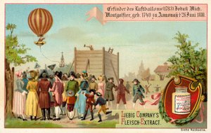 Erfindung des Heißluftballons durch die Gebrüder Montgolfier, Frankreich