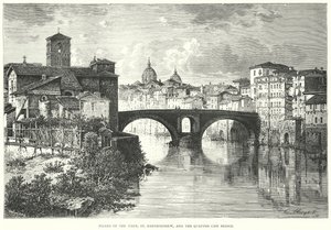 Insel des Tiber, St. Bartholomäus und die Quattro Capi Brücke von European School